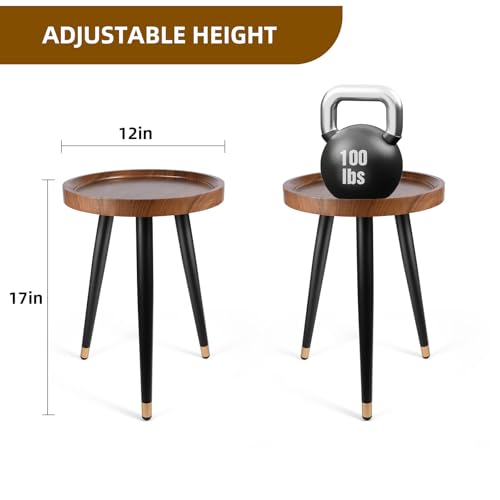 Indoor Plant Stand with Raised Design, End Table with Metal Tall - view 3