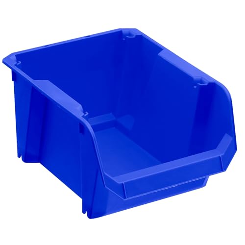STST82740-1 Storage Boxes #3 (Blue, Impact-Resistant Polypropylene, Stackable, Wall Mountable, Ideal for Storing Small Parts, Tools, Accessories, Much More, 3 (24 x 18 x 13 cm)