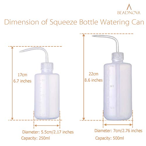 Squeeze Bottle Plant Watering Can Eye Wash Bottle Squeeze Irrigation Plastic Small Watering Can for Indoor Plants Tattoo (2pcs, 250ml and 500ml) - view 2