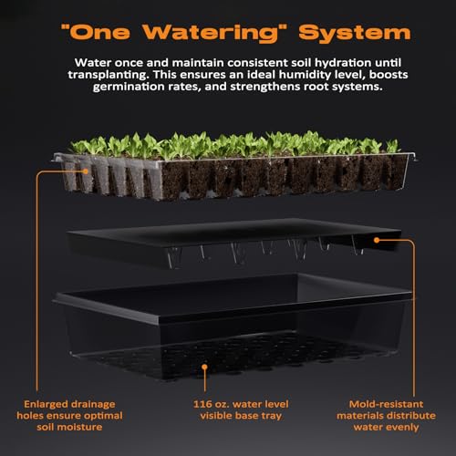 120-Cell Self-Watering Seed Starter Tray with Grow Light, Seed Starter Kit with 4.07” Humidity Dome, Indoor Seedling Starter Tray, Seed Starting Trays for Plant Germination, Seeds Growing - view 3