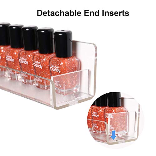 15" Acrylic 6 Shelves Nail Polish Wall Mounted Holder Paint Organizer Storage Rack Clear Hanging Nail Polish Shelf Floating Wall Mount Nursery Bookshelves Vinyl Display Record Holder. - view 4