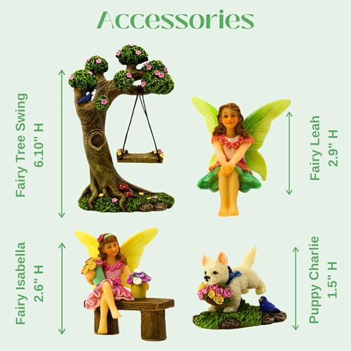 Fairies for Fairy Garden - 4 Piece Set with Tree Swing - view 3