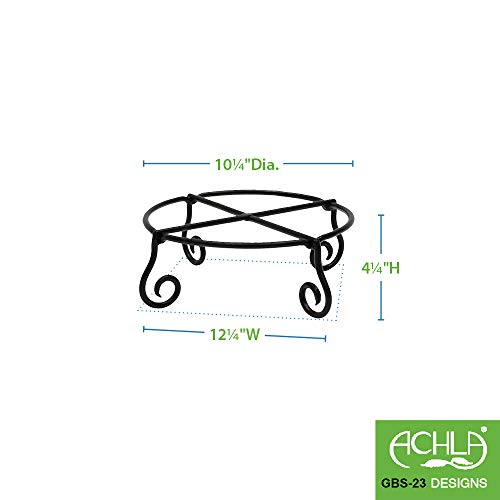 Piazza Flower Pot Plant Stand, Small,Black - view 7