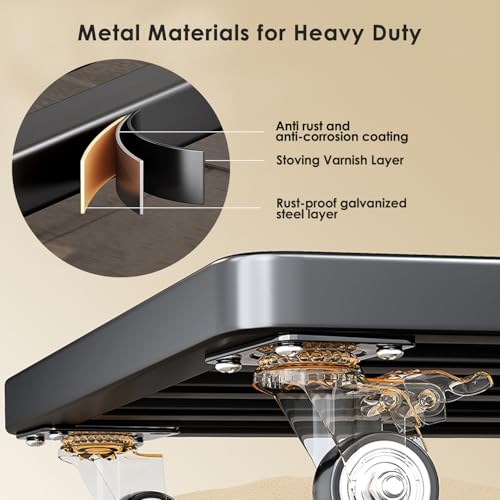 25" Plant Caddy with Wheels Heavy Duty,800Lbs Large Metal Plant Dolly,Rolling Square Plant Stand with Industrial Casters,Rust-Proof Plant Rollers for Large Planters,Pots,1 Pack - view 5