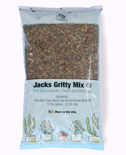 Succulent, Cactus and Bonsai Soil - Jacks Gritty Mix - 12 Gallons – Fast Draining – Fight Root Rot – Optimized pH