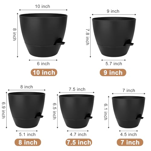 7/7.5/8/9/10 Inch Self Watering Pots for Indoor/Outdoor Plants - view 3
