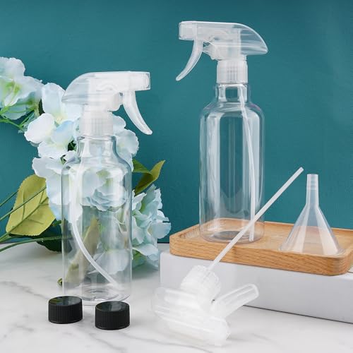 Plastic Spray Bottles, 16.9oz/500ml, 2 Pack，Clear - view 2