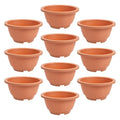 10pcs Succulent Plant Pot, Brown ABS Nursery Flowerpot