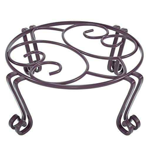 Tall Plant Stand Outdoor, Metal Planter Stands for Indoor Plants, 11.8x6 Inches Heavy Duty Pots Holder, Garden Container Rack, Large Wrought Iron Pumpkin Stand, Bronze/Brown