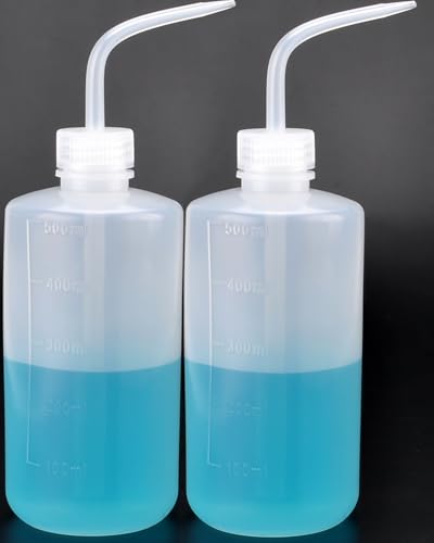 500ml White Squeeze Wash Bottles, Angled Nozzle, 2 Pack