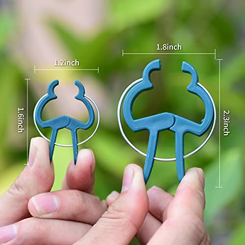 Plant Support Clips, 80 PCS Gentle Flower Plant Clamps for Supporting Vine Climbing Plants, Gardening Lever Loop Gripper Clips Help Stems Vines Grow Straight Upright, 2 Sizes in one Pack - view 2