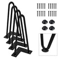 10inch Black Hairpin Furniture Legs(4PCS) | Heavy-Duty Hairpin Legs End Table Legs| with Screws and 4pcs Bonus Rubber Floor Protectors | Metal Table Legs Desk Legs Furniture Legs for DIYers