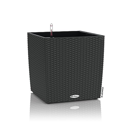 Cube Cottage 40 Granite, Self-Watering Square Planter, H15.7 L15.4 W15.4 in