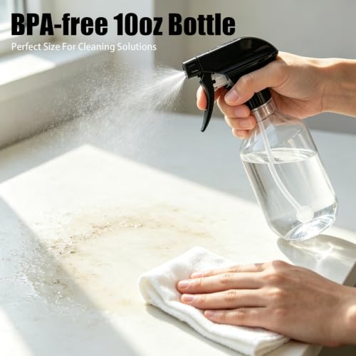 2 Pack 10 oz Empty Spray Bottles, 360° Any-Angle Spraying for Cleaning - view 4