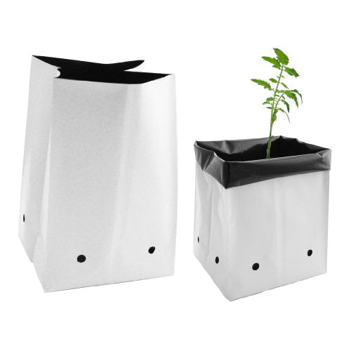 Grow Bags Thick Plastic Grow Bags for Potting, Seedlings, Rootings, 3 Gallon 50 Pack, White - view 4