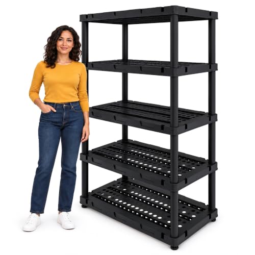 Plastic Storage Shelves, Heavy Duty Shelving Units, 700LBS