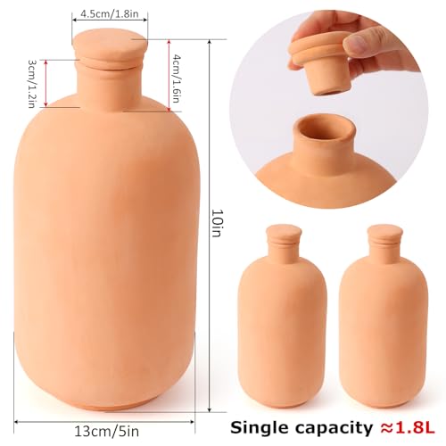 2 pcs Large 10x5in Ollas Terracotta Watering Pots Self Watering Planter Insert 1.8L Terra Cotta Clay Watering Spikes Automatic Plant Watering Devices for Outdoor & Indoor Plants Self-irrigate - view 2