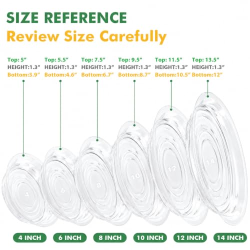 60 Pack 6 Inch Plant Saucer Clear Plant Saucers for Indoors Flower Pot Saucers Small Plants Plate Dish Succulent Pot Saucer Plants Trays for Pots Bulk Plastic Tray for Flower Cactus Nursery Pots - view 4