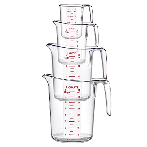 Melissa - Plastic Measuring Cups (4-Piece Set), Food-Grade Measuring Jugs, 1/2/4/8-Cup Capacity, Unbreakable, Stackable, Dishwasher-Safe, Great for Oil, Vinegar, Flour, and More - view 4