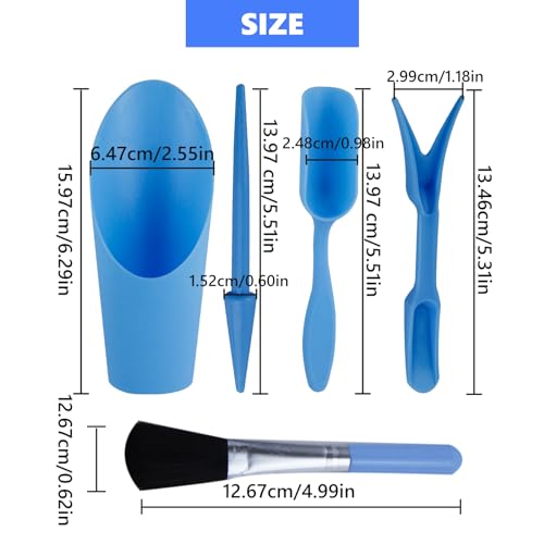 5 Pcs Mini Garden Tool Set Hand Tools Succulent Tools Transplanting Tools Set Succulent Care Plastic Kit Bonsai Potting Soil Indoor for Succulent Miniature Plant Gardening for Flower Planting - view 2