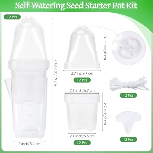 12Pack 2.5" Self Watering Seed Starter Pots for Plant Propagation Cuttings - view 6