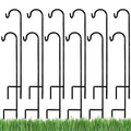 Ashman Shepherd's Hooks 35 Inch (12 Pack), Black, Made of Premium Metal for Hanging Solar Lights, Bird Feeders, Mason Jars, Christmas Lights, Lanterns, Garden Stakes and Wedding Décor.