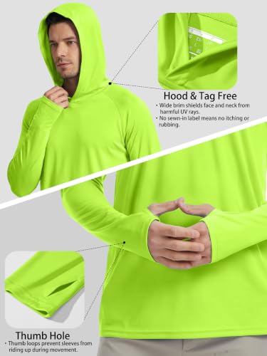 Men's UPF 50+ Hoodie Shirts Sun Protection Long Sleeve Rash Guard - view 4
