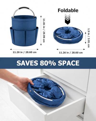 Foldable 4.5Gallon Cleaning Caddy Organizer with 6 Pockets, Non-Slip Handle - view 2
