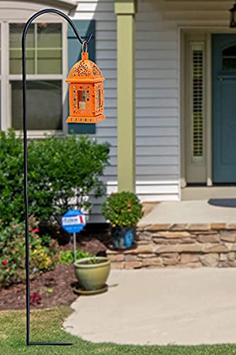 Ashman Black Shepherd Hook 92 Inch, 1/2-Inch Thick, Solid Metal Single Piece Hook, Super Strong, Rust Resistant, Hanging Plant Baskets, Wind Chimes, Lanterns, Heavy Bird Feeders & More (Pack of 1) - view 3