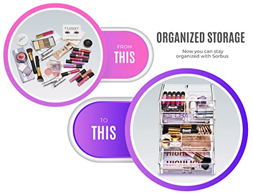 6-Drawer Makeup Organizer with Small & Wide Drawers (Clear) - view 4