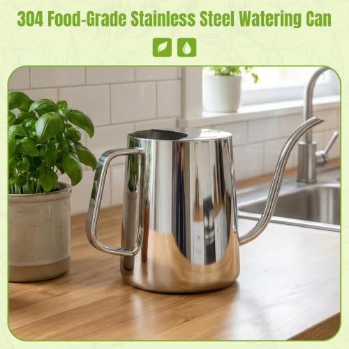 Plant Watering Can, 304 Stainless Steel Watering Can Indoor, 34 oz - view 5
