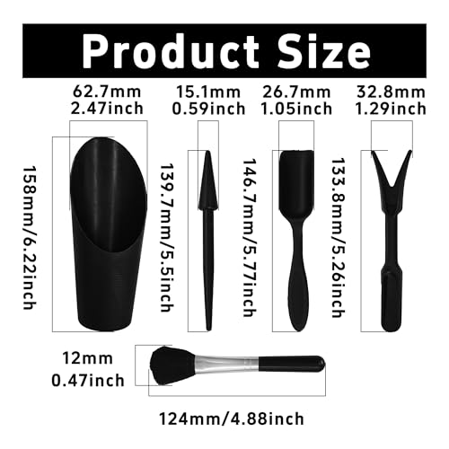5Pcs Mini Succulent Tools Set, Plastic Garden Hand Tools Kit for Indoor Plant Care, Succulent Bonsai Miniature Garden Tool Set,Small Gardening Tools for Transplanting Digging Planting, Black - view 2