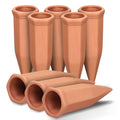 Wine Bottle Watering Spikes, Terracotta Watering Spikes for Out | Indoor Plants, Self Watering Planter Insert, Vacation Plant Watering Devices, Clay Plant Watering Globes, 8-Pack