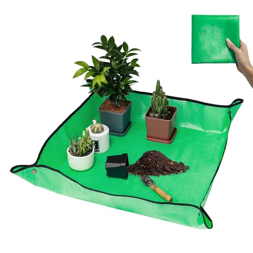 Repotting Mat for Potting Soil Mess Control, 26.8" x 26.8" Waterproof Plant Potting Mat, Succulent Orchid Potting Tray for Plant Pots, Gardening Gifts Bonsai Tools