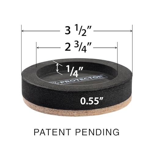Felt Furniture Sliders for Hardwood Floors 16 PCS 3 ½” - view 3