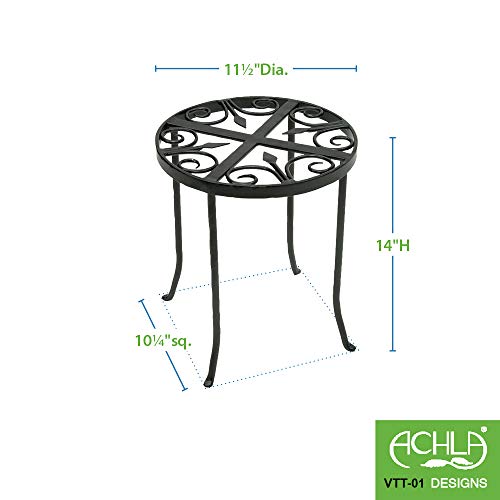 VTT-01 Round Trivet Wrought Iron Plant Stand, Graphite - view 6