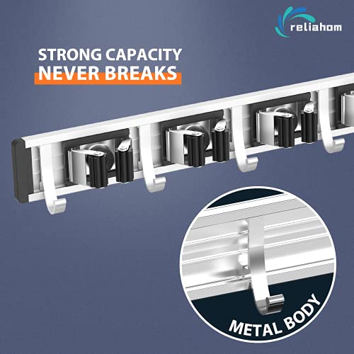 Broom Holder Wall Mount Mop Hanger Tools organizer 4Racks 5Hooks - view 2