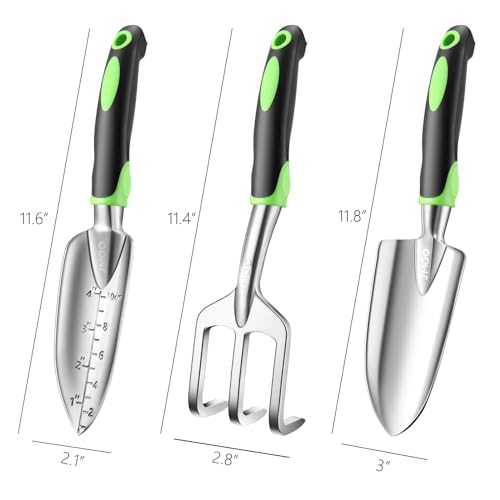 Garden Tool Set, 3 Pack Aluminium Alloy Garden Tools with Ergonomic Non-Slip Rubber Handle, Durable Heavy Duty Gardening Tool for Women and Men - view 6
