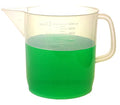 Plastic Pitcher, 3000mL (3L) - Short Form, Euro Design - Molded Graduations - Chemical Resistant & Autoclavable Polypropylene - Measuring Jug