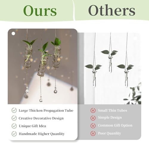 4 Pack Hanging Plant Propagation Stations with Crystal Suncatchers - view 5