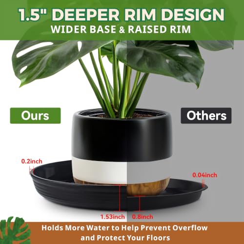 10 Pack Plant Trays 9 inch Heavy Duty Plant Saucers for Indoor Outdoor Use - view 4