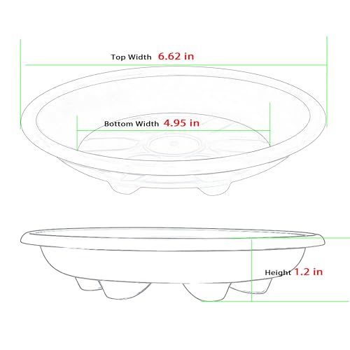 6 Pack of Plant Saucer, 6 inch Clear Plant Trays for Pots, Plant Water Catcher Tray, Plant Plate for Indoors Outdoors - view 2