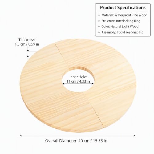 Plant Pot Covers, Interlocking Wooden Guard Cat Proof for Indoor Plants (15.75in) - view 2