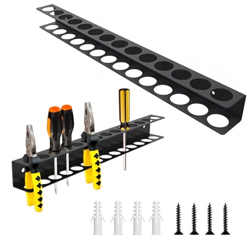 Screwdriver Plier Organizer Wall Mount Steel Wall Mount Tool Storage Rack Screwdriver Organizer Hand Tool Hammer Pliers Storage Rack For Garage Workshop Homes Workshops Sheds 1Pack