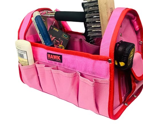 12.5" Pink Tool Carry-All Tool Bag | Premium Canvas with Multi-Pockets | Metal Handle & Rubber Feet | 12.5" x 9.5" x 8" | Best for Tools, Crafts & Supplies - view 5