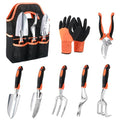 Garden Tools Set, 8 Piece, Gardening Tools Set with Storage Bag Orange