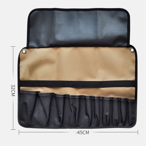 Portable Oxford Fabric Tool Roll Bag for Repair Work, Black - view 2