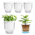 Self Watering Pots for Indoor Plants 4.5 Inch 4 Pack Planter Clear