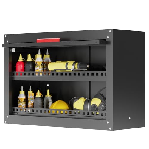 Metal Garage Wall Cabinet,Garage Storage Cabinet with Up Flip Door