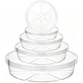 24 Pack Clear Plant Saucer Drip Trays, 6/8/10/12 Inch Plastic Plant Water Catcher Trays Flower Pot Saucers for Indoor Outdoor Plants, Round, 4 Sizes